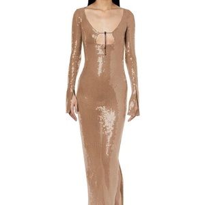 16 Arlington Solaria Dress in Smoke seen on Hailey Bieber size UK4 US2 worn once